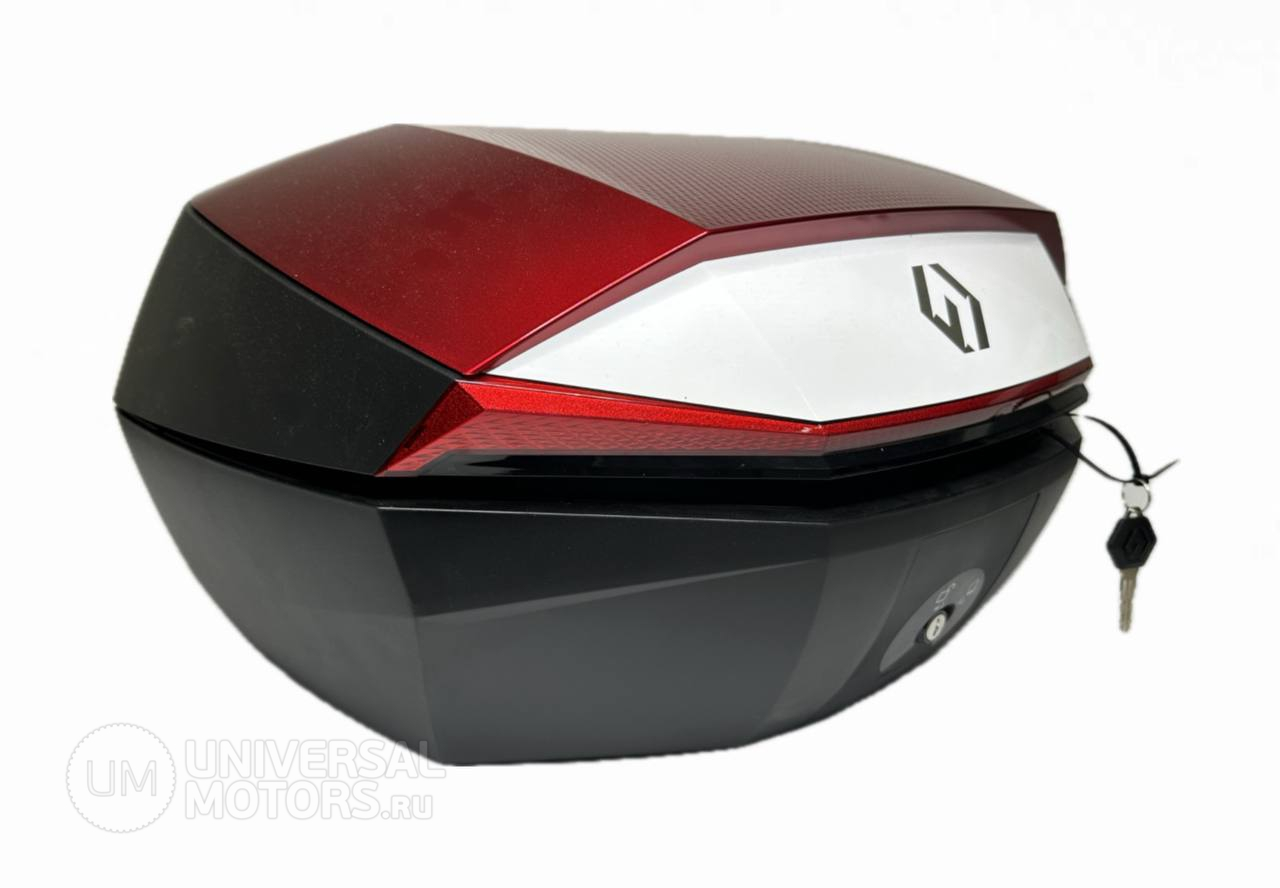 Кофр Furchtlos SHIELD Top Case L LUXE 48л White/Red + Крышка для кофра SHIELD Top Case L, красная