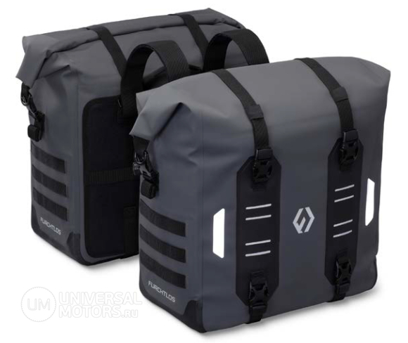 Кофр текстильный Furchtlos EVEREST Side Bag 34л (Пара) Slate Grey + Fast Fit (механизм жесткого крепления быстросъемный)