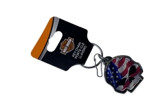 Брелок на ключи череп металл Флаг Harley-Davidson CA92831