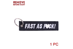 Брелок "Fast as Fuck" ткань, вышивка, 13*3 см