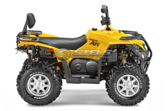 Фото: Квадроцикл STELS ATV 800D EFI EPS, Передний тормоз описание двухрычажная с пружинно-гидравлическими амортизаторами, ход 170мм