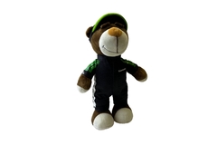 Медведь плюшевый 28 см Kawasaki костюм черно-зеленый